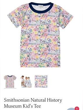 Joy Street Smithsonian Natural History Museum Kids' Tee in Size 4